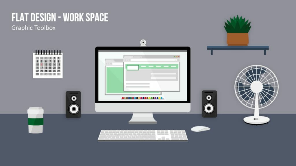 Flat Design: Blickfang für PowerPoint-Präsentationen - Tipps&Tricks! 1 Flat Design Workspace