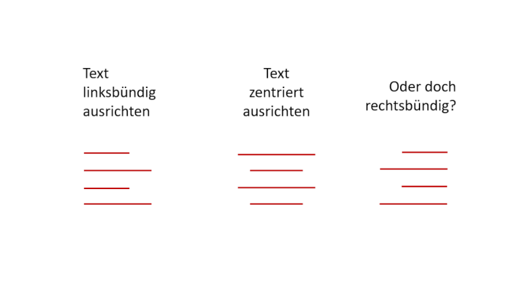 Die richtige Textausrichtung auf PowerPoint-Folien