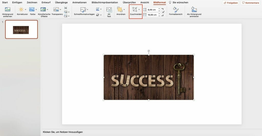 PowerPoint-Bild zuschneiden MAC