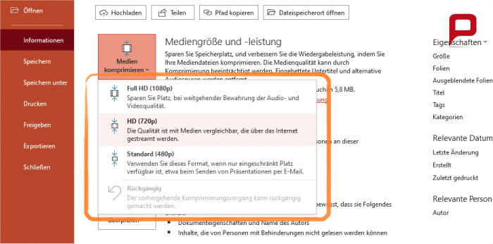 PowerPoint-Bilder komprimieren und Dateigrößen optimieren - Die Profi-Anleitung! 7 PowerPoint-Bilder komprimieren6