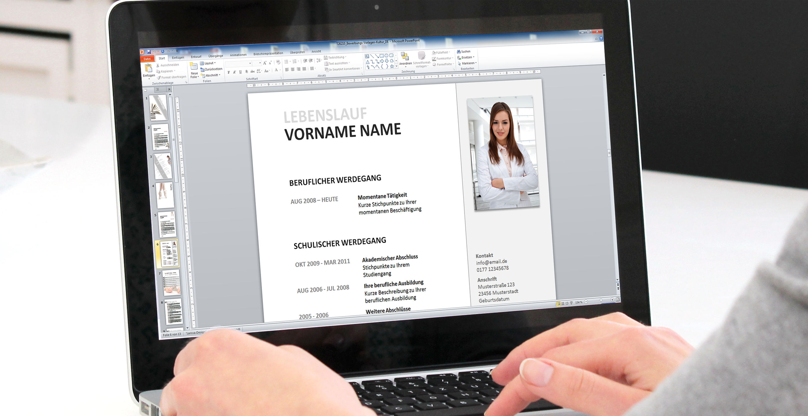 Mit Powerpoint Bewerbungsvorlagen Erfolgreich Zum Job