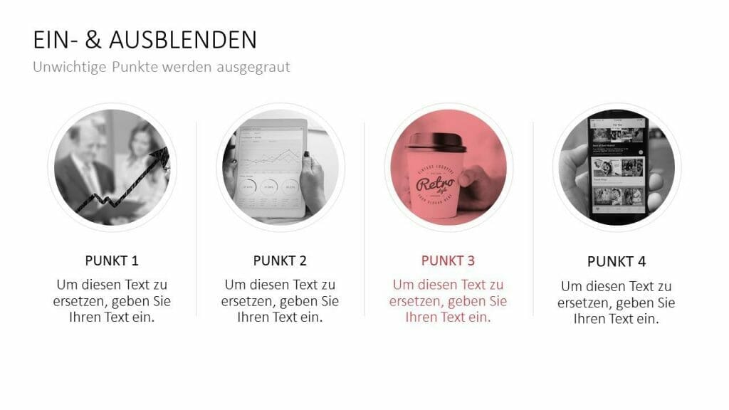 Steuern Sie die Aufmerksamkeit Ihres Publikums: 9 nützliche Tipps für Aufmerskamkeit von Beginn an! 2 Aufmerksamkeit generieren mit Ein- und Ausblenden