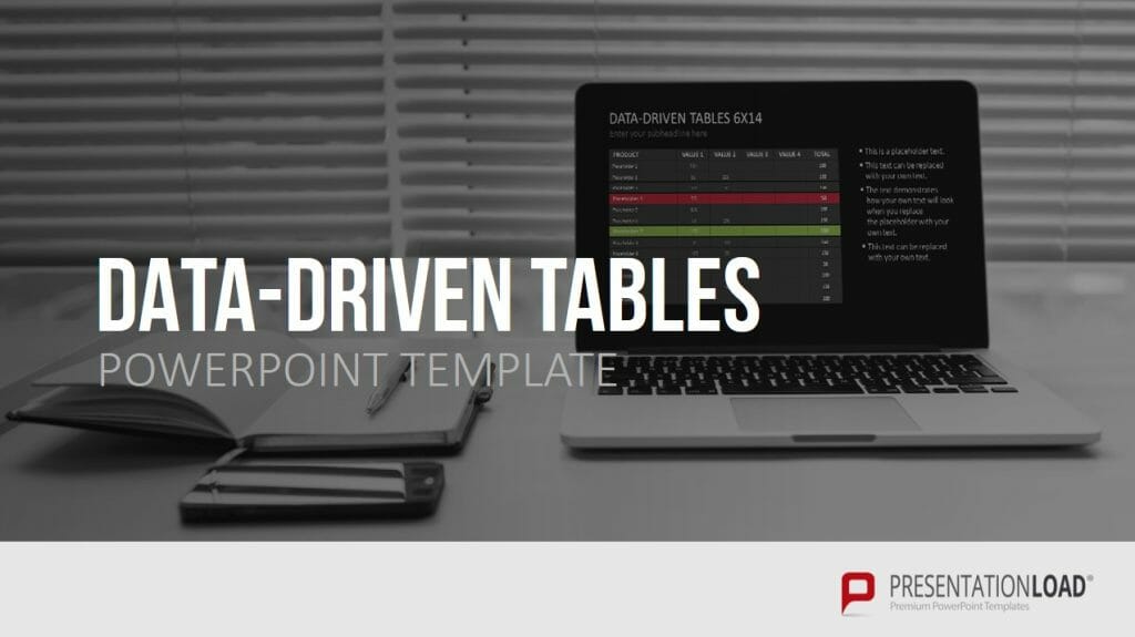 Data Driven Tables PowerPoint-Folien Shop