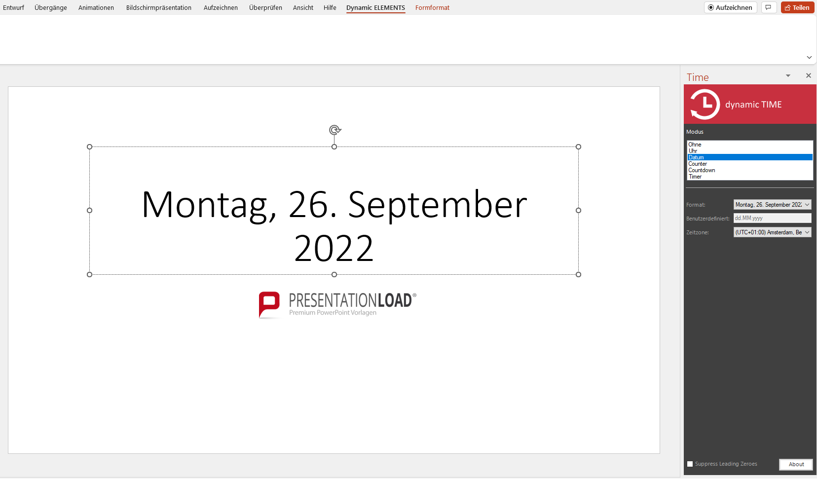 Richtiges Managen der Präsentationszeit: 4 Tipps und ein Add-In - So bleiben Sie in der Spur! 5 Präsentationszeit managen mit Datum Add-In