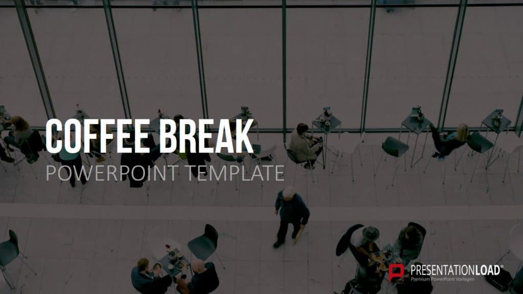 PowerPoint-Hintergrund Coffe Break Shop Pause Präsentation auf Englisch