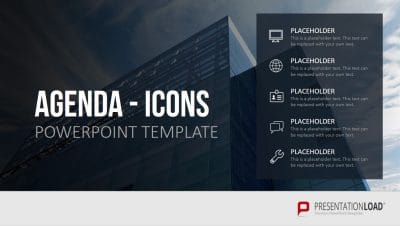 PowerPoint-Inhaltsverzeichnis Agenda Icons 