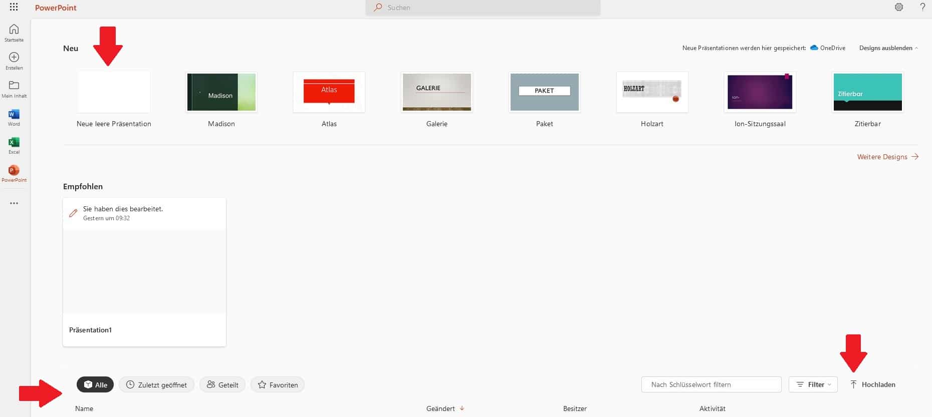 PowerPoint Online: So erstellen Sie eine Präsentation online! 2 PowerPoint Online Präsentation erstellen