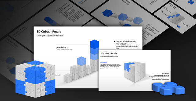 Zusammenhänge mit PowerPoint Puzzle-Würfeln präsentieren