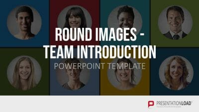 Wie gestalte ich eine gelungene Firmenpräsentation? 10 Teamvorstellung runde Silhouetten in Firmenpräsentation
