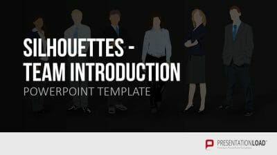 Wie gestalte ich eine gelungene Firmenpräsentation? 9 Firmenpräsentation Teamvorstellung mit Silhouetten