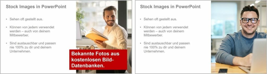 Nein zu Stock Images: Bessere Alternativen für Ihre Präsentationen 4 Nein zu Stockimages: Oft bekannte Fotos, die viele Unternehmen verwenden