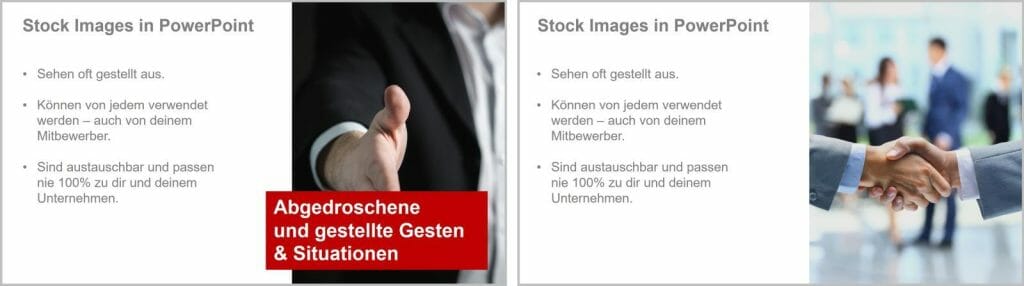 Nein zu Stock Images: Bessere Alternativen für Ihre Präsentationen 1 Nein zu Stockimages: Diese wirken schnell gestellt