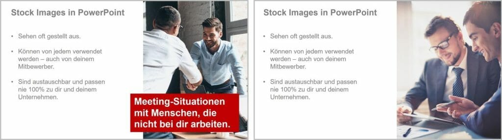 Nein zu Stock Images: Bessere Alternativen für Ihre Präsentationen 3 Nein zu Stockimages: Kein Alleinstellungsmerkmal