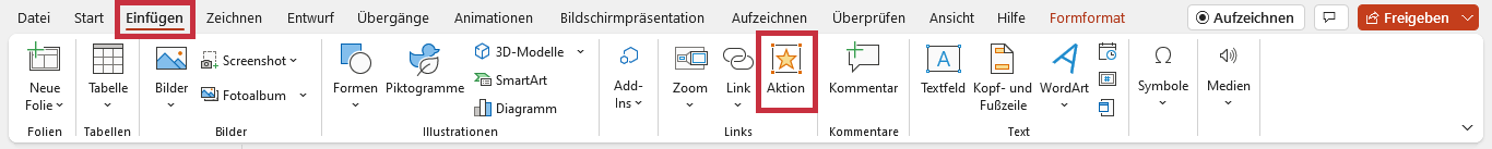 PowerPoint E-Learning: Hilfreiche Tipps & Tricks zur Erstellung Ihrer E-Learning-Präsentation! 4 Aktionen einstellen bei E-Learning-Präsentation