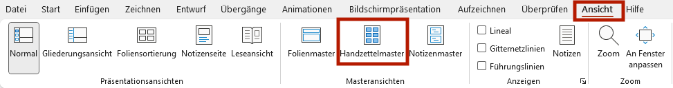 Handzettelmaster in PowerPoint für Handout Erstellung