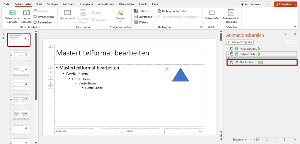 Animationen und Trigger auf dem Folienmaster: Die Profi-Anleitung! 4 Animationen auf dem Folienmaster Mastertitelformat bearbeiten